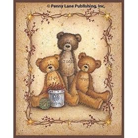 Bear Wisdom by Maryann December. LAMINATED. 7.70 inches width by 9.58 inches height. Highest Quality Art Poster Print