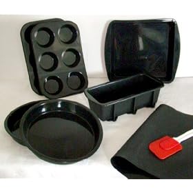 WellBake Professional 7 Pce Gourmet Gift Set + FREE Silicone Spatula. Heavy Duty Non-Stick Silicone Bakeware + 10 Year Guarantee