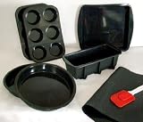 WellBake Professional 7 Pce Gourmet Gift Set + FREE Silicone Spatula. Heavy Duty Non-Stick Silicone Bakeware + 10 Year Guarantee