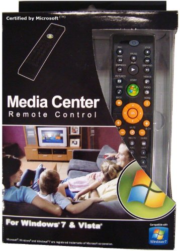 MediaGate Certified Windows 7, Vista Home Premium and Windows Vista Ultimate MCE Remote Control, 2 Channel IR (Black)