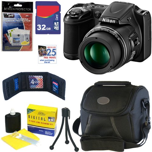 Nikon COOLPIX L820 16 MP Digital Camera with 30x Zoom (Black) + 6pc Bundle 32GB Accessory Kit On Sale