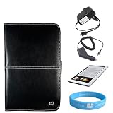 Barnes and Nobles Nook eReader Black Case + Screen Protector + Black Car Charger + Black Wall Charger + Wristband