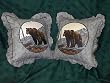 Wild Bear 16" Zippered Throw Pillow Set Includes 2 Pillows with the Wild Bear standing on a ridge