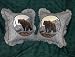 Wild Bear 16" Zippered Throw Pillow Set Includes 2 Pillows with the Wild Bear standing on a ridge