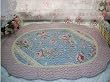 Shabby Chic Angel Blue w/lace Oval Area/Throw Rug/Mat