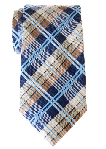Retreez Elegant Tartan Check Woven Microfiber Men s Tie - Navy Blue and Khaki Retreez Elegant Tartan Check Woven Microfiber Men s Tie - Navy Blue and Khaki