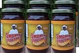 Spicy Barbecue Sauce by Smokin' Joe Jones Spicy Flavor 6-Pack of 18-oz. jars. Cayenne and black pepper added for a little heat, no habanero or jalapeno peppers used, so this won't burn your lips. Sweetened with wild honey. No brown sugar means this sauce will not burn on the grill