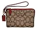 Coach Outline Signature Small Wristlet 54627 Khaki True Red