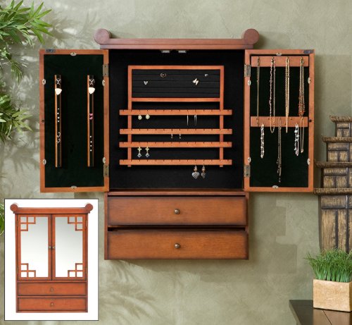 Southern Enterprises - Asian Temple Wall Mount Jewelry Armoire - JS7990