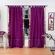 Indo Violet Red Tab Top Sari Sheer Curtain (43 in. x 84 in.)