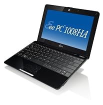 ASUS Eee PC Seashell 1008HA-MU17-BK 10.1-Inch Black Netbook - 6 Hours of Battery Life (Windows 7 Starter)