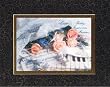Beautiful Blank 11 x 14 Inches Frameable Floral Wedding Note Card on Double Beveled Matting