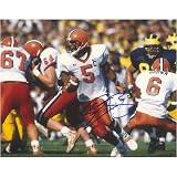 Donovan McNabb Autographed Rolling Right vs Michigan 8x10 Photograph