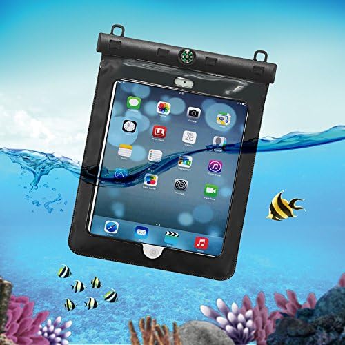 Waterproof bag, Itechzhu Dry Bag Pouch for iPad Air Pro with Compass Design up to 10 Inch Diagonal Fits Perfectly for Watersports Swimming Diving Floating Boating - Black