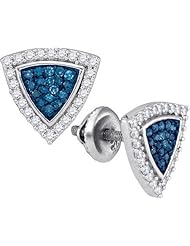 10KT White Gold 0.50 CTW-Diamond Micro-Pave Earring