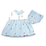 Hartstrings Baby - Infant Girls Sleeveless Gingham Dress, White, Light Blue
