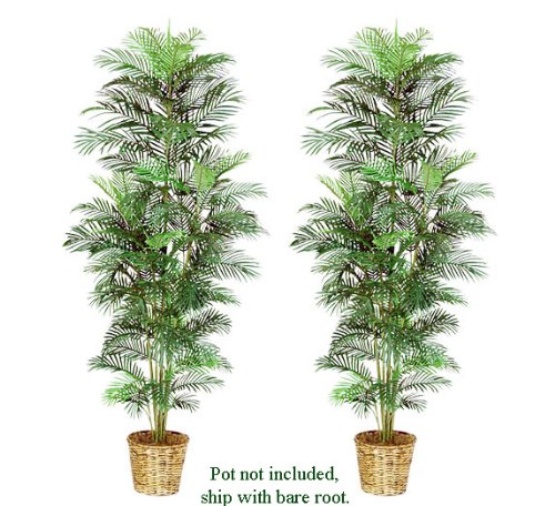 TWO 8′ Artificial Areca Palm Trees