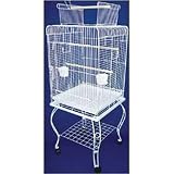 Brand New Parrot Bird Cage Cages Play W Stand On Wheels 20x20x58, WHT