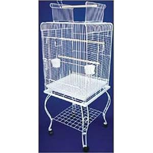 Brand New Parrot Bird Cage Cages Play W/Stand On Wheels 20x20x58 *White*