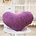 HuaYang 1/5 Colors Soft Sweet Love Heart Shape Fluffy Throw Pillows Cushions(Purple)