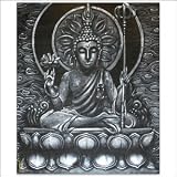 CraftNetwork - Bali Art - Black And White Teaching Buddha Painting