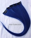 Hair Collection-18 Blue 100% Human Hair Clip in on Extensions - 1.75widex5pcs
