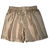 Silk Boxers - S - Beige Stripes - Royal Silk Boxer Shorts