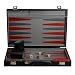 Executive Black Backgammon Set - 15" Leatherette Case