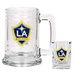 Los Angeles Galaxy MLS Glass Tankard and Square Shot Glass Set - Primary Team Logo by Great American Products
