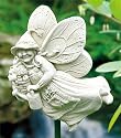Cast Stone Garden Granny, Elf, Little Woman - Collectible Plaque - Concrete Fairy Sculpture