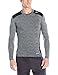 adidas Men's Techfit Base Layer Long Sleeve Tee, Core Heather/Black, Large