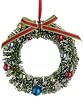 6" Pre-Decorated Flocked Glitter Bottle Brush Christmas Wreath - Unlit
