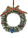 6" Pre-Decorated Flocked Glitter Bottle Brush Christmas Wreath - Unlit