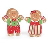 Gingerbread Girl And Boy Salt & Pepper Shaker Set For Christmas Kitchen Decor