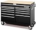 Automotive : Waterloo MG5612BK 56-Inch Wide by 30-Inch Dep by 42-1/4-Inch High Extreme Use Black Tool Cart with 12 Ball Bearing Drawers and Roll Cage Construction