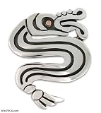 Brooch pendant, 'Aztec Serpent' 1.7 W 2.2 L