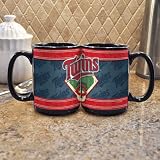 MLB Minnesota Twins 15-Ounce Black Felt Mug (2 Pack)