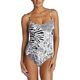 Buy Calvin Klein Ladies Calvin Klein Animal Print Adjustable Strap Swimsuit by Calvin Klein