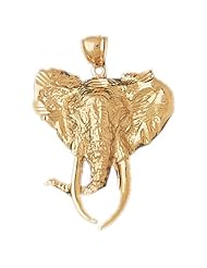 Dazzlers Solid 14k Gold Elephant Head Charm Pendant Available in three colors from jewelsberry (weights: 6.0 grams only)