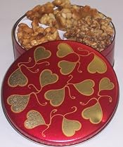 Scott's Cakes Glazed Nut Combo Macadamia Nut, Cashew, and Walnut in a Heart Tin