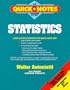 Statistics (The Quick Notes Learning System)