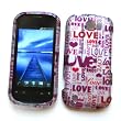 HTC myTouch 4G Slide (T-Mobile) Rubberized Snap On Protector Hard Case "Love Love Love" Design