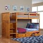 Honey Twin Twin Staircase Mission Bunk w/ 3 Drawers