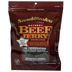 SnackMasters California Style Beef Jerky, Hot & Spicy, 3.5-Ounce Packages (Pack of 8)