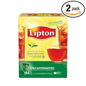 Lipton Tea Bags, Decaffeinated Cup Size 72-Count,  4.7 Ounce Boxes (Pack of 2)