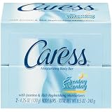 Caress Moisturizing Body Bar, Evening Silkening with Jasmine & Rich Replenishing Moisturizers, 4.25-Ounce Bars in 2-Count Packages (Pack of 8)