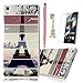 P6 Case Huawei Ascend P6 Case MOLLYCOOCLE Fashion Style Transparent Painted PC Phone Back Cover with Stripe Eiffel Tower Pattern for Huawei P6+1x Stylus Pen+1x Dust Plug+1x Screen Protector