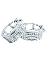 10K Yellow/White Gold 1/4 ct. Diamond Hoop Earrings