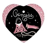 Heart Ornament (2-Sided) of Princess Accessories (Purse, Gloves, Pearl Necklace, Beautiful, Cartoon, Disney, Barbie, Fairy, Island, Magical, Belle, Cinderella, Costume, Doll, Wedding)