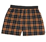 Orange black plaid check flannel cotton boxers boxer shorts available in 8 sizes